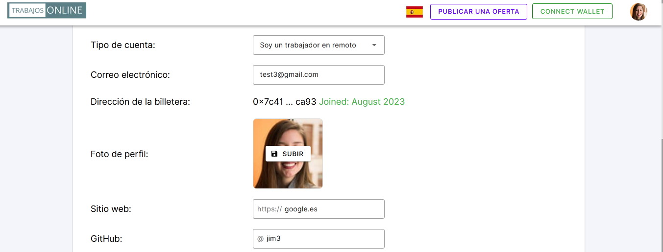 Actualizar nuestro perfil